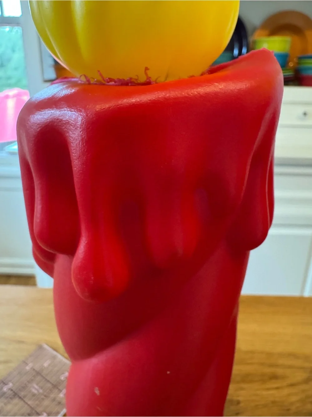 🕯️ Vintage Swirl Blow Mold Candles Pair | General Foam Plastics Norfolk VA | 16”